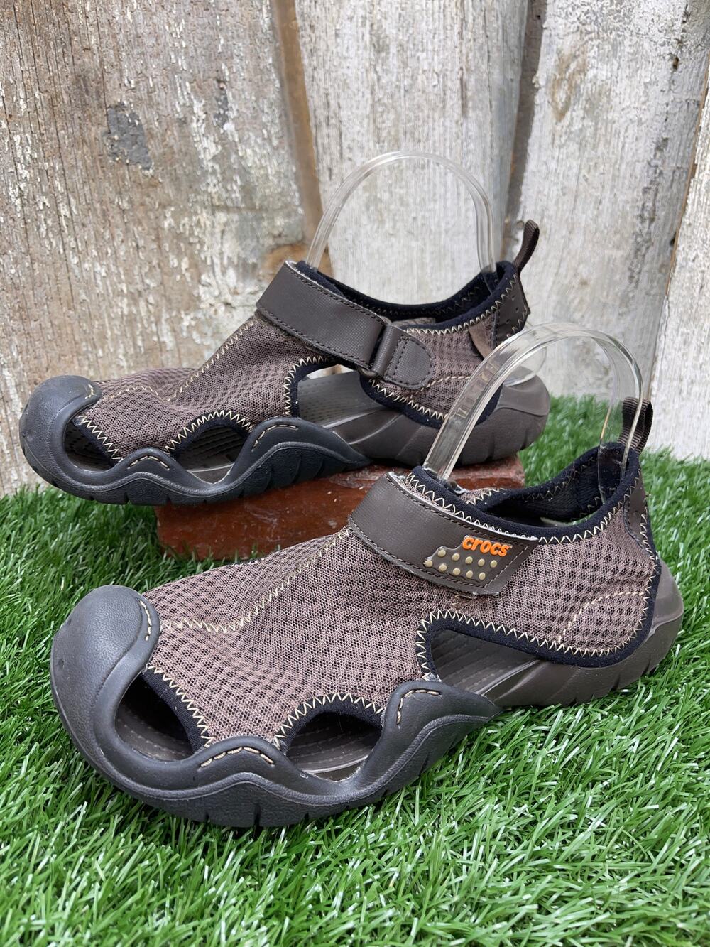 CROCS Brown Mesh Swiftwater Men's 8 Sandals